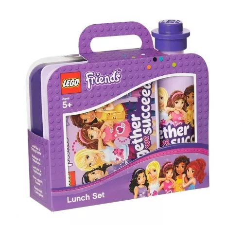 40591732 - LEGO Friends lila műanyag uzsonnás doboz és kulacs egy csomagban