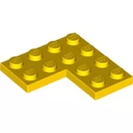 2639c3 - LEGO sárga lap 4 x 4 méretű, sarok