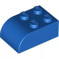 6215c7 - LEGO kék kocka 2 x 3 méretű íves tetővel