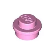 4073c104 - LEGO világos rózsaszín lap 1 x 1 méretű kör alakú
