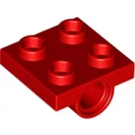 2817c5 - LEGO piros lap 2 x 2 méretű, alján 2 kerek foglalattal