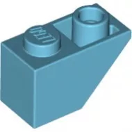 3665c156 - LEGO közepes azúr kocka inverz 45° elem 1x2 méretű