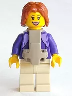 cty1262 - LEGO minifigura kempingező anyuka, bébihordozóval