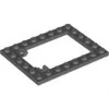 92107c85 - LEGO sötétszürke lap 6 x 8 méretű, csapóajtó keret