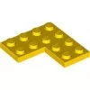 2639c3 - LEGO sárga lap 4 x 4 méretű, sarok