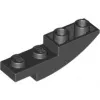 13547c11 - LEGO fekete lejtő 4 x 1 méretű, íves, inverz