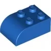 6215c7 - LEGO kék kocka 2 x 3 méretű íves tetővel