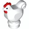 95342pb01c1 - LEGO fehér csirke fekete szemekkel és piros taréjjal