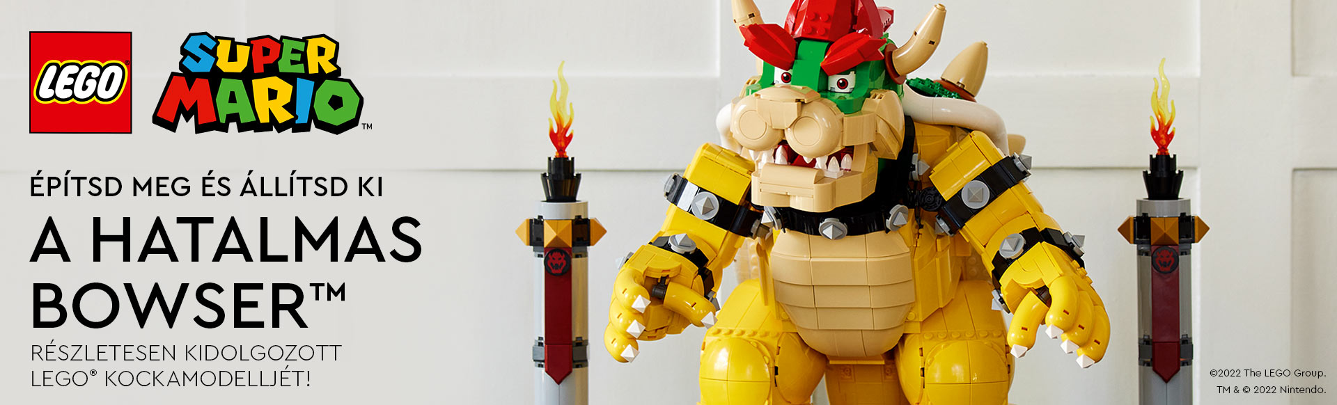 Építsd meg és állítsd ki A hatalmas Bowser™ részletesen kidolgozott LEGO® kockamodelljét!