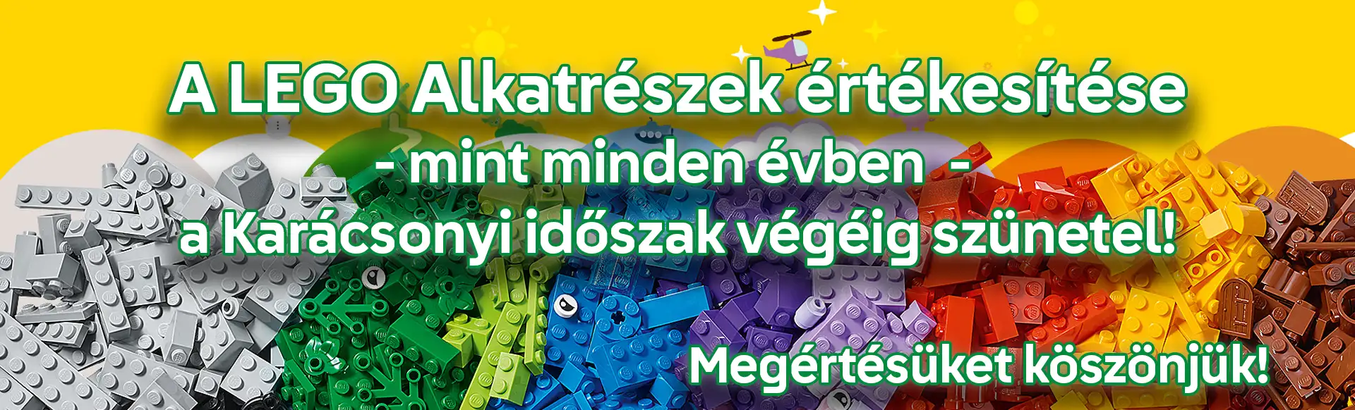 A LEGO® Alkatrészek forgalmazása december végéig szünetel!