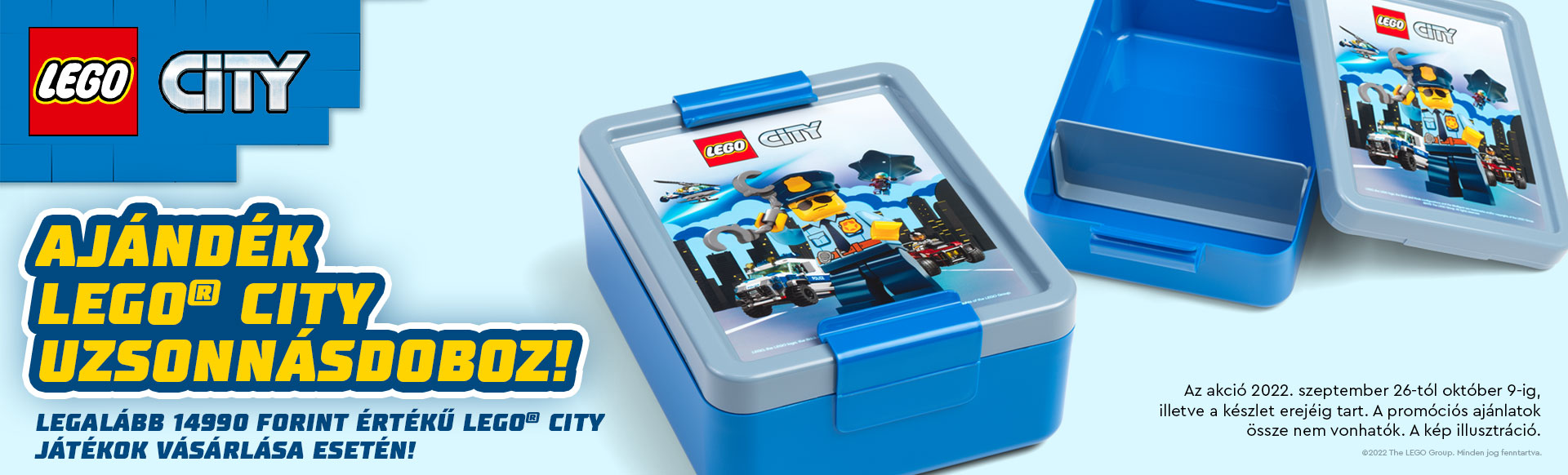 AJÁNDÉK LEGO® CITY UZSONNÁSDOBOZ! Legalább 14990 forint értékű LEGO® City játékok vásárlása esetén!