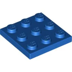 11212c7 - LEGO kék lap 3 x 3 méretű