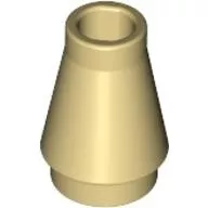 4589bc2 - LEGO világos krémszínű (tan) kúp 1 x 1 méretű