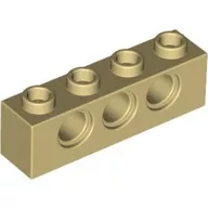 3701c2 - LEGO világos krémszínű (tan) technic kocka 1 x 4 méretű