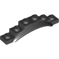 62361c11 - LEGO fekete sárhányó 1 1/2 x 6 x 1 méretű, íves