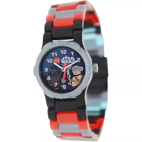 9001192 - LEGO Star Wars Darth Vader és Obi-Wan Kenobi karóra összerakható szíjjal, 2 minifigurával