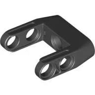 87408c11 - LEGO fekete technic pin és tengely csatlakozó kettős pin csatlakozó lappal