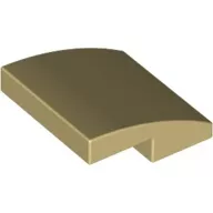 15068c2 - LEGO világos krémszínű (tan) lejtő 2 x 2 méretű, íves, sima