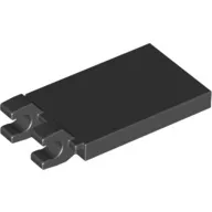 30350bc11 - LEGO fekete csempe két vastag klipsszel az oldalán