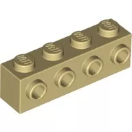 30414c2 - LEGO világos krémszínű (tan) kocka 1 x 4 méretű oldalán 4 bütyökkel