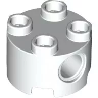 17485c1 - LEGO fehér kocka 2 x 2 méretű, kerek, pin aljzatokkal