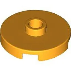 18674c110 - LEGO élénk világos narancssárga csempe 2 x 2 méretű, kerek, közepén egy bütyökkel