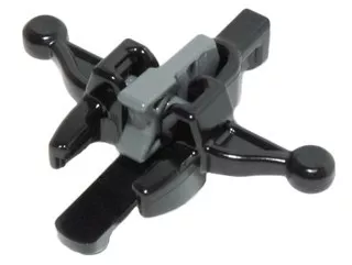 20105c01c11 - LEGO fekete minifigura számszeríj sötétszürke kilövővel