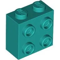 22885c39 - LEGO sötét türkiz kocka 1 x 2 x 1 2/3 méretű oldalán 4 bütyökkel