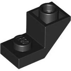 2310c11 - LEGO fekete inverz 45° lejtő 2 x 1 méretű, 2/3 méretű kivágással