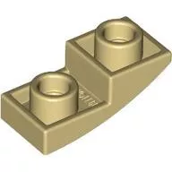 24201c2 - LEGO világos krémszínű (tan) lejtő 2 x 1 méretű, íves, inverz