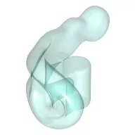 27393c15 - LEGO átlátszó világoskék lekerekített energia hullám fogantyúval