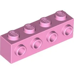 30414c104 - LEGO világos rózsaszín kocka 1 x 4 méretű oldalán 4 bütyökkel