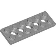 32001c86 - LEGO világosszürke technic lap 2 x 6 méretű, 5 lyukkal