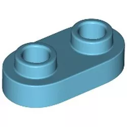 35480c156 - LEGO közepes azúr lap 1 x 2 méretű, lekerekített, lyukas bütykökkel