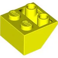 3660c236 - LEGO neon sárga kocka inverz 45° elem 2x2 méretű