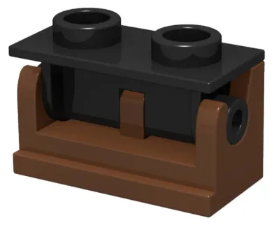 3937c02c88 - LEGO fekete lap 1 x 2 zsanér vörösesbarna alapon 1 x 2 méretű