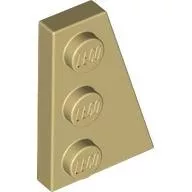 43722c2 - LEGO világos krémszínű (tan) lap 3 x 2 méretű, lecsapott, jobbos