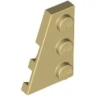43723c2 - LEGO világos krémszínű (tan) lap 3 x 2 méretű, lecsapott, balos
