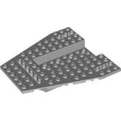 43979c86 - LEGO világosszürke jármű alváz 12 x 12 x 1 1/3 méretű, 4 x 8 méretű süllyesztett lyukas résszel