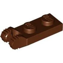 44302c88 - LEGO vörösesbarna lap 1 x 2 méretű, 2 zsanér csatlakozóval