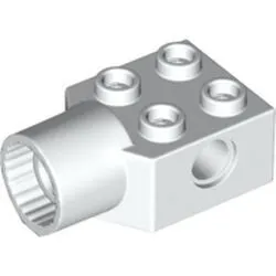 48169c1 - LEGO fehér technic kocka 2 x 2 méretű, forgó csatlakozó aljzattal