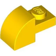 5841c3 - LEGO sárga kocka 2 x 1 méretű, íves tetővel