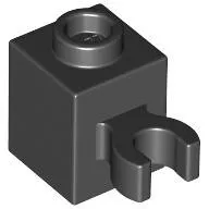 60475bc11 - LEGO fekete kocka 1 x 1 méretű függőleges klipsszel (O)