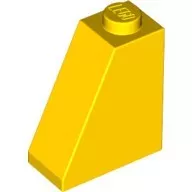 60481c3 - LEGO sárga kocka 65° elem 2 x 1 x 2 méretű