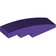 61678c89 - LEGO sötétlila kocka 1 x 4 méretű, íves, lépcsős