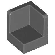 6231c85 - LEGO sötétszürke lap 1 x 1 x 1 sarok fal