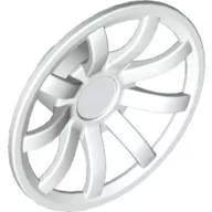 62701c1 - LEGO fehér dísztárcsa, 9 küllővel 24mm átmérőjű