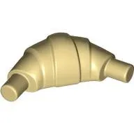 67338c2 - LEGO világos krémszínű (tan) croissant, lapos véggel