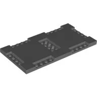 71772c85 - LEGO sötétszürke kocka 8 x 16 x 2/3 méretű kivágott széllel és középpel