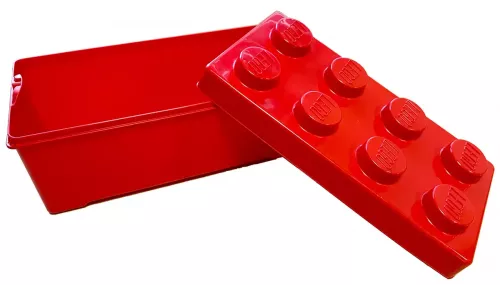 71787box - LEGO piros színű tároló doboz alj+tető